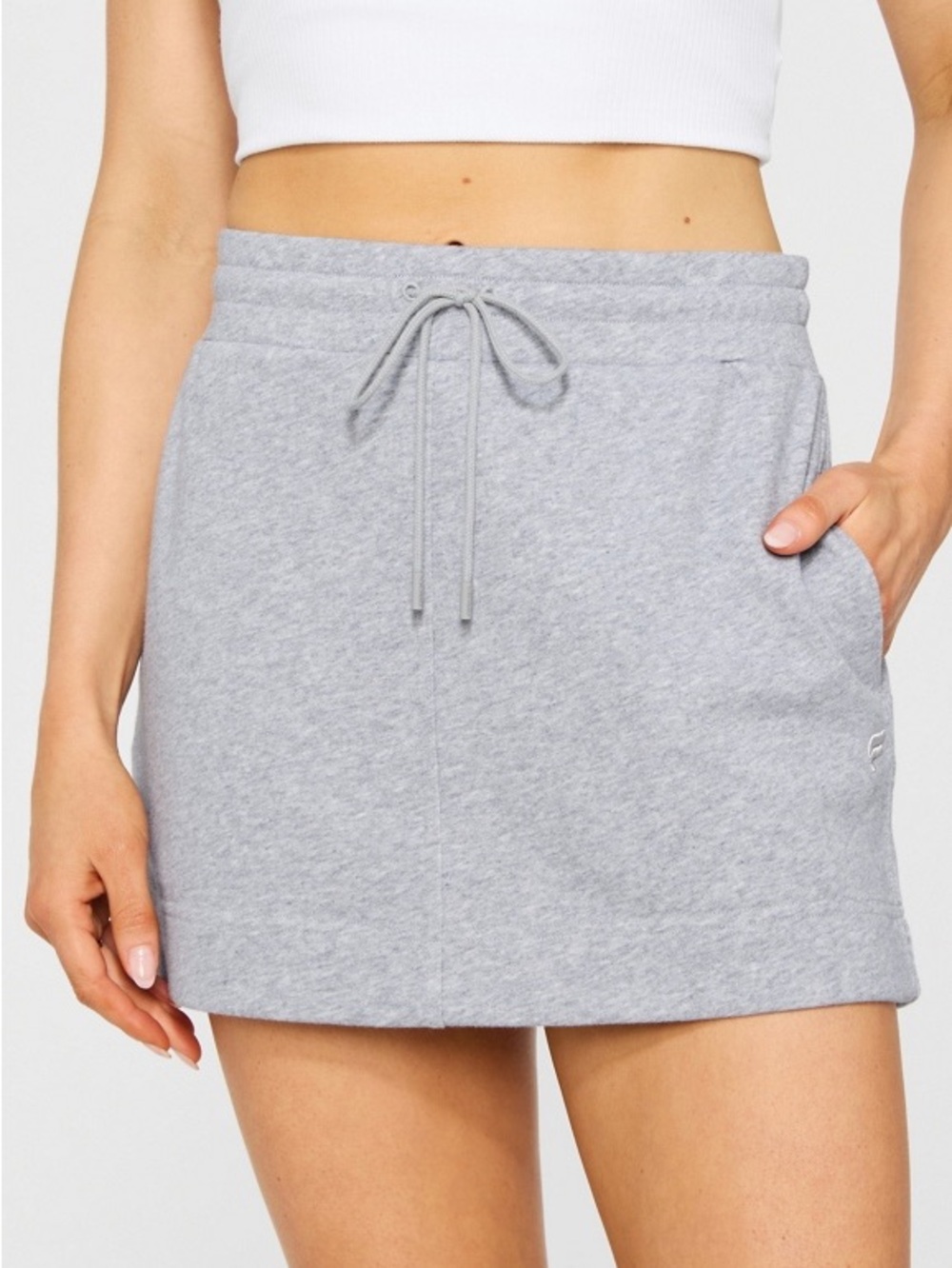 Fabletics women’s Heather Gray Athletic Drawstring Skirt- never worn!